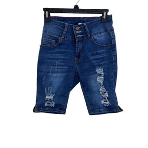 Girls Vince Blue Denim Shorts, Size 3, Blue